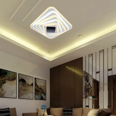 150W LED Осветител За Таван (50*50*7CM) CCT: 3000K+6000K Димираща + Дистанционно