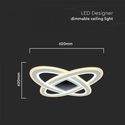 130W LED Осветител За Таван (62*62*5CM) CCT: 3000K+6000K Димираща + Дистанционно