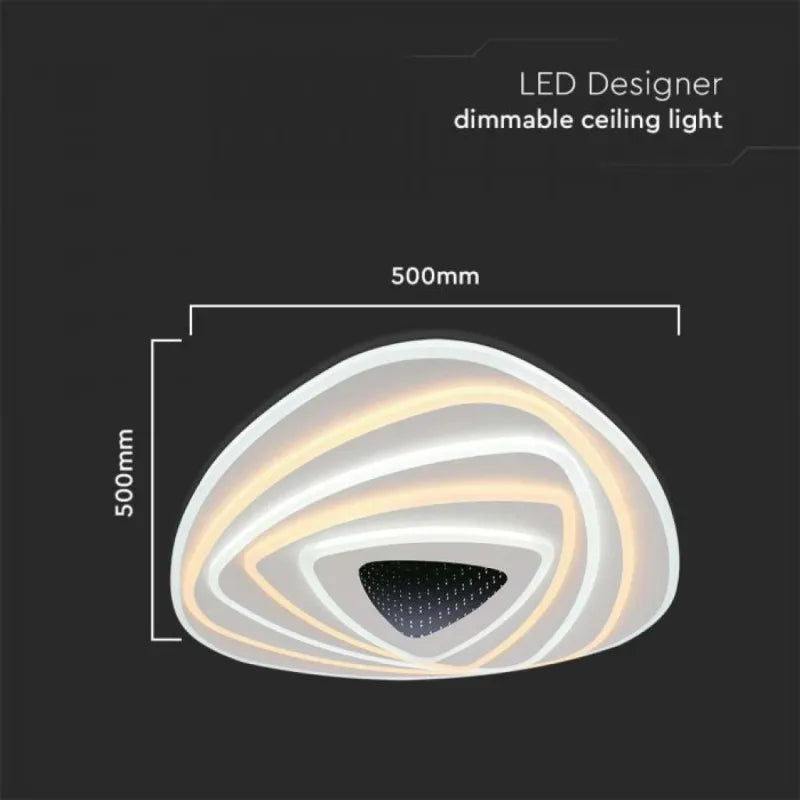 120W LED Осветител За Таван (51*50*7CM) CCT: 3000K+6000K Димираща + Дистанционно