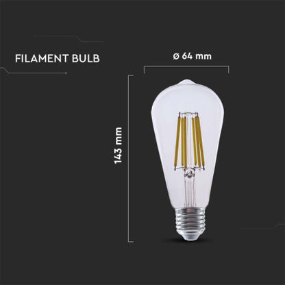LED Крушка 4W Filament E27 ST64 3000K