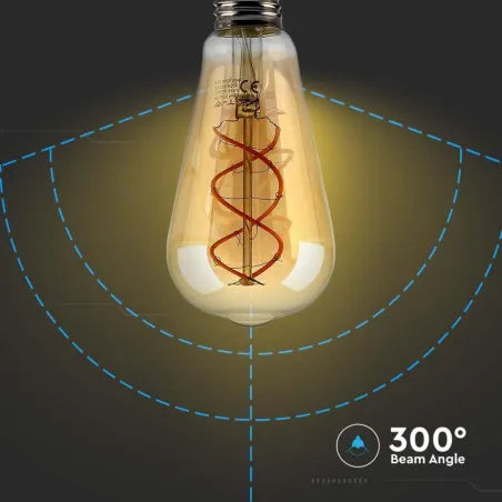 ЛЕД КРУШКА 4.8W E27 ST64 FILAMENT AMBER 2200K
