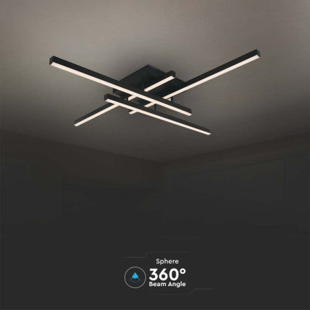 LED Осветител 38W Плафон 850x850x105мм 4000K/3000K Черен