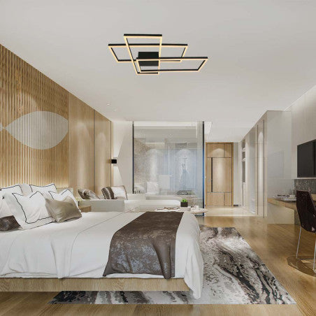 LED Осветител 47W За Таван (L90xW67x9см) 3000K Черно Тяло