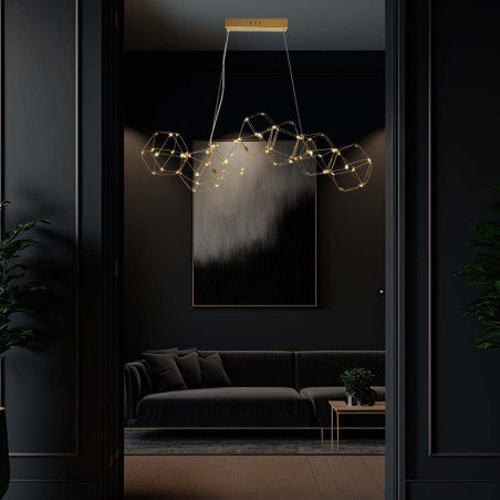 20W LED Полилей (94.5 x 32.5 x 120см) 3000K Златно Тяло