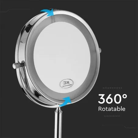 3 LED Огледало Настолно 4 x AA Батерии Тяло Никел