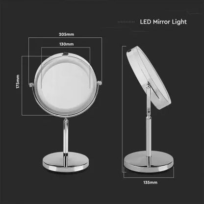3 LED Огледало Настолно 4 x AA Батерии Тяло Никел