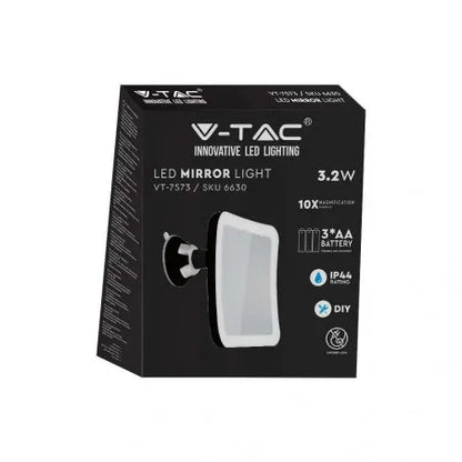 3.2W LED Огледало 3 x AA Батерии Черно Тяло