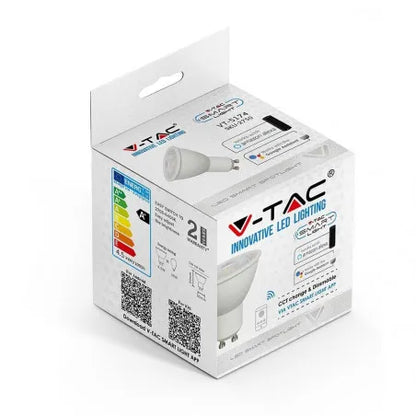 LED Крушка 4.5W GU10 Пластик SMART RGB + Топла и Студена Светлина