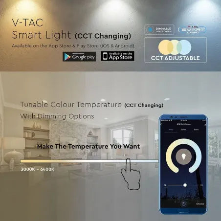 LED Крушка 4.5W GU10 Пластик SMART RGB + Топла и Студена Светлина