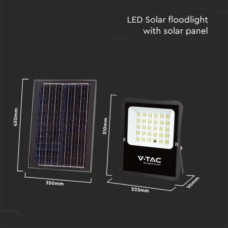 20W LED Соларен Прожектор 6400К