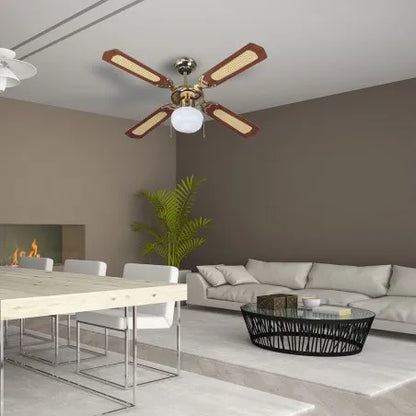 1 x Е27 LED Тяло/Вентилатор Таван 4 Перки 50W AC Мотор