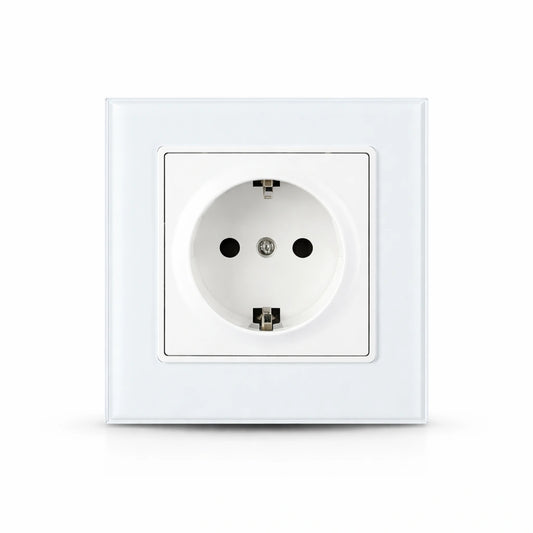 Контакт EU 16А Стъклен Панел Бял